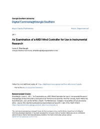 An Examination of a MIDI Wind Controller for Use in Instrumental Research