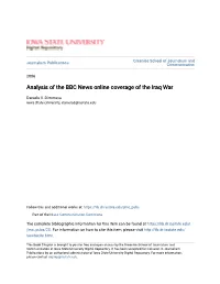 Analysis of the BBC News Online Coverage of the Iraq War