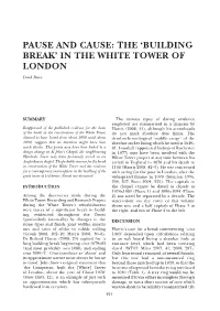 'Building Break' in the White Tower of London