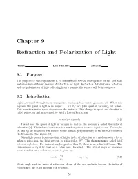 Chapter 9 Refraction and Polarization of Light