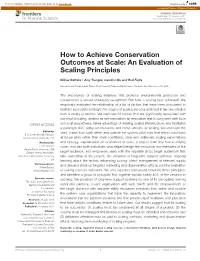 How to Achieve Conservation Outcomes at Scale: an Evaluation of Scaling Principles