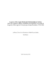 Legacies of the Anglo-Hashemite Relationship in Jordan