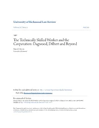 The Technically Skilled Worker and the Corporation: Dagwood, Dilbert and Beyond, 31 U
