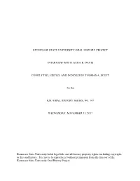 KENNESAW STATE UNIVERSITY ORAL HISTORY PROJECT INTERVIEW with LAURA R. DAVIS CONDUCTED, EDITED, and INDEXED by THOMAS A. SCOTT F