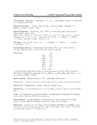 Whiteite-(Camnmg) Camn Mg2al2(PO4)4(OH)2 • 8H2O C 2001-2005 Mineral Data Publishing, Version 1