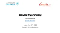 Browser Fingerprinting