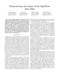 Characterising the Limits of the Openflow Slow-Path