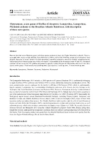 Coleoptera: Lampyridae, Lampyrinae, Photinini) Endemic to the Brazilian Atlantic Rainforest, with Description of Three New Species