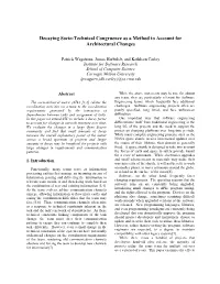 Decaying Socio-Technical Congruence As a Method to Account for Architectural Changes