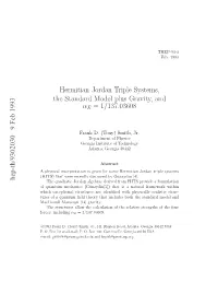 Hermitian Jordan Triple Systems, the Standard Model Plus Gravity, And