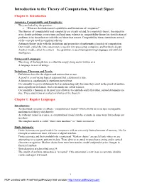 Introduction to the Theory of Computation, Michael Sipser
