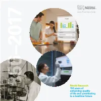 Nestlé Research 150 Years of Enhancing Quality of Life And