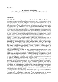 1 Paper Rom the Problem of Solid Geometry (Klaus Volkert, University