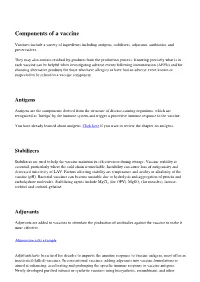 Components of a Vaccine