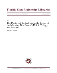 Dos Passos's USA Trilogy and Beyond