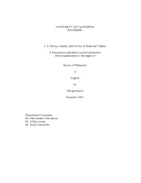 Identity and Conflict in Posturban Culture a Dissertation Submitted in Partial