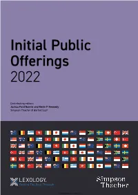 Initial Public Offerings 2022 Initial Public Offerings 2022