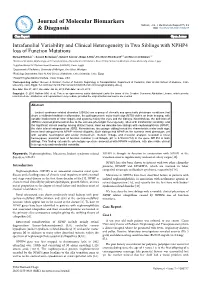 Intrafamilial Variability and Clinical Heterogeneity in Two Siblings With