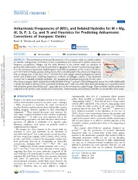 (MO)2 and Related Hydrides for M = Mg, Al, Si, P, S, Ca, and Ti and Heuristics for Predicting Anharmonic Corrections of Inorganic Oxides Brent R