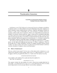 Pseudorandom Generators
