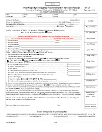 Real Property Conveyance Fee Statement of Value and Receipt