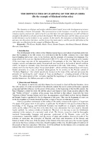 THE DIFFICULTIES of LEARNING of the IRFAN ODES (By the Example of Khakani's Irfan Odes)
