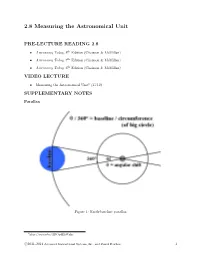 2.8 Measuring the Astronomical Unit