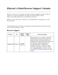 Ellucian's Global Browser Support Calendar