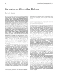 Formates As Alternative Deicers