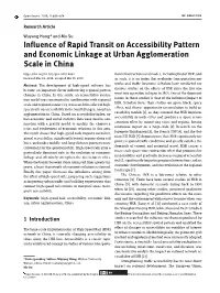 Influence of Rapid Transit on Accessibility Pattern and Economic