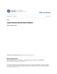 Justice Stevens and the Rule of Reason