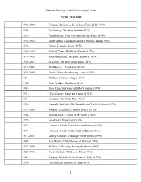 Lifetime Reading List in Chronological Order Part 6