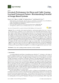 Livestock Performance for Sheep and Cattle Grazing Lowland Permanent Pasture: Benchmarking Potential of Forage-Based Systems