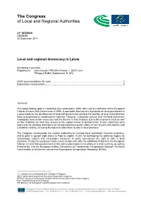Local and Regional Democracy in Latvia
