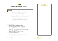 Personal Notes Page 1 Learning from the Spelling of &lt; Love &gt; Summary