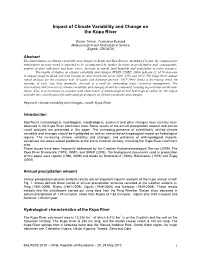 Impact of Climate Variability and Change on the Kupa River