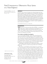 Obstructive Sleep Apnea in a Train Engineer