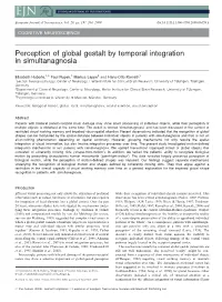 Perception of Global Gestalt by Temporal Integration in Simultanagnosia