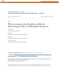 Phycocyanin-Specific Absorption Coefficient: Eliminating the Effect of Chlorophylls Absorption