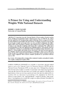 A Primer for Using and Understanding Weights with National Datasets