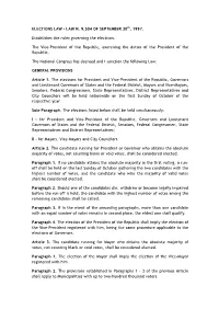 Elections Law – Law N