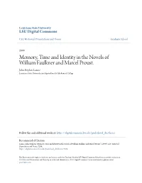 Memory, Time and Identity in the Novels of William Faulkner and Marcel Proust