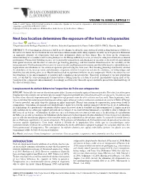 Nest Box Location Determines the Exposure of the Host to Ectoparasites