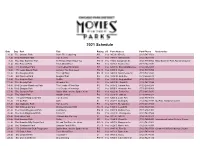 2021 Schedule
