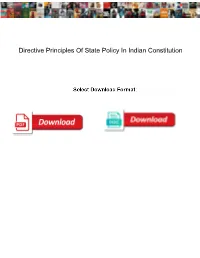 Directive Principles of State Policy in Indian Constitution