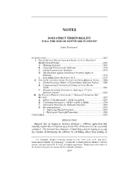 Does Strict Territoriality Toll the End of Software Patents?