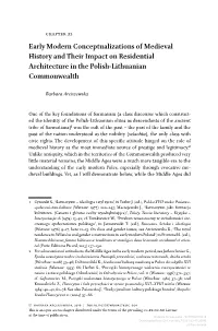 Early Modern Conceptualizations of Medieval History and Their Impact on Residential Architecture in the Polish-Lithuanian Commonwealth