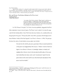 Eliot and Weston: the Mythical Method of the Waste Land Jonathan Ullyot CHAPTER DRAFT