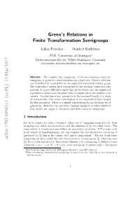 Green's Relations in Finite Transformation Semigroups