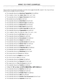 Mac OS Fonts Examples
